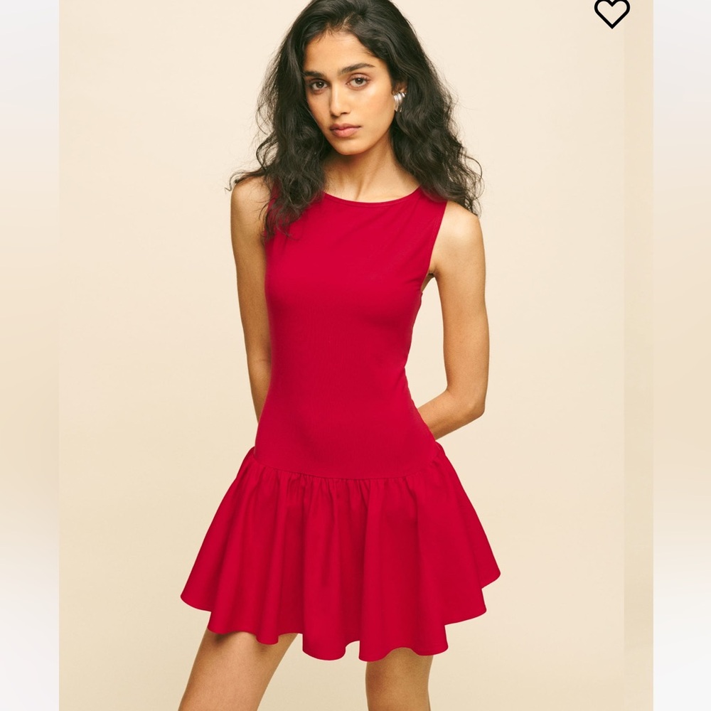 Reformation defina knit dress in cherry